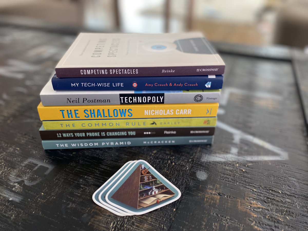 brettmccracken's tweet photo. One winner will receive #TheWisdomPyramid, plus: 

‘12 Ways Your Phone Is Changing You,’ @TonyReinke 
‘The Common Rule,’ @Justin_W_Earley 
‘The Shallows,’ @roughtype
‘Technopoly,’ Neil Postman
‘My Tech-Wise Life,’ Amy Crouch &amp; Andy Crouch
‘Competing Spectacles,’ @TonyReinke https://t.co/qIIpR1FELG