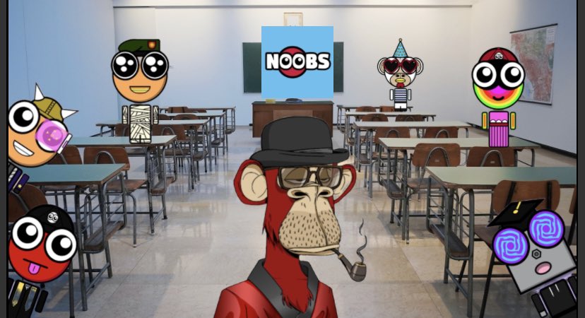 gutternick_eth's tweet photo. Welcome to class! Look at  @sven_nft  teaching the @noobsnft  a lesson. #NOOBMEMES #sendNOOBS https://t.co/aOZeHSBBAv