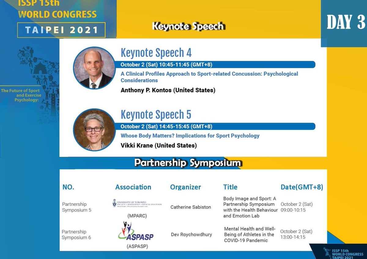 ISSPonline's tweet photo. The 3rd day of ISSP 15th World Congress Taipei 2021.
We already have a variety of brilliant symposiums by MPARC, keynote speech by Kontos and oral presentations by presenters from different countries in the morning. We also have the team ASPASP and Vikki Krane. Let's to join us ! https://t.co/YeUcGi1yKd