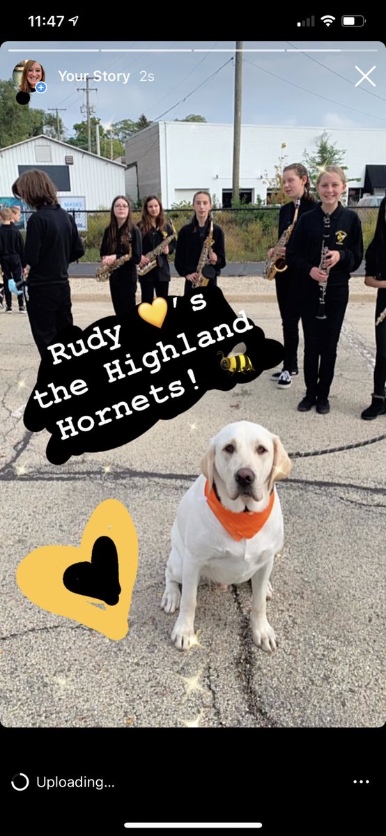 Even though The T-wolves will always be #1 in Rudy’s heart, he sure does love listening to  the Highland Hornets @HighlandD70 marching band. They are amazing!