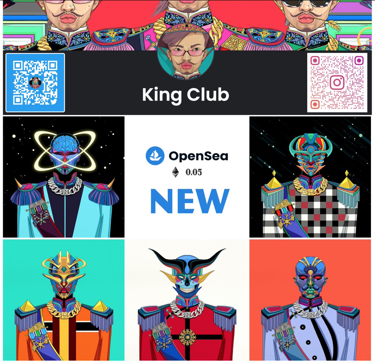 Kingclub_119's tweet photo. 🔥🔥🔥New Drop🔥🔥🔥
🌟King #21 - King #25🌟
The arrival of the latest 5 kings in the King Club collection. Drop it. Hope you guys like them and thanks for supporting me!
Opensea👉https://t.co/UG6jsuheh2
#OpenSeaNFT #NFTs #NFT #NFTCommunity #nftcollector #NFTcollection #kingclub https://t.co/4evOaPNofI