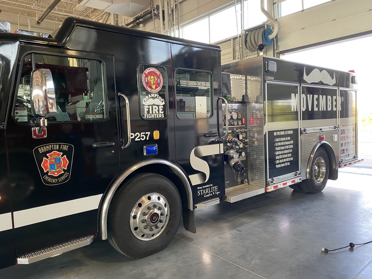 BPFFA1068's tweet image. Keep an eye out for our Movember themed wrapped truck as it hits the streets this week to protect the residents of Brampton. Stay tuned fo our fundraising initiatives in support off focusing on mens mental health and suicide prevention, prostate cancer and testicular cancer!