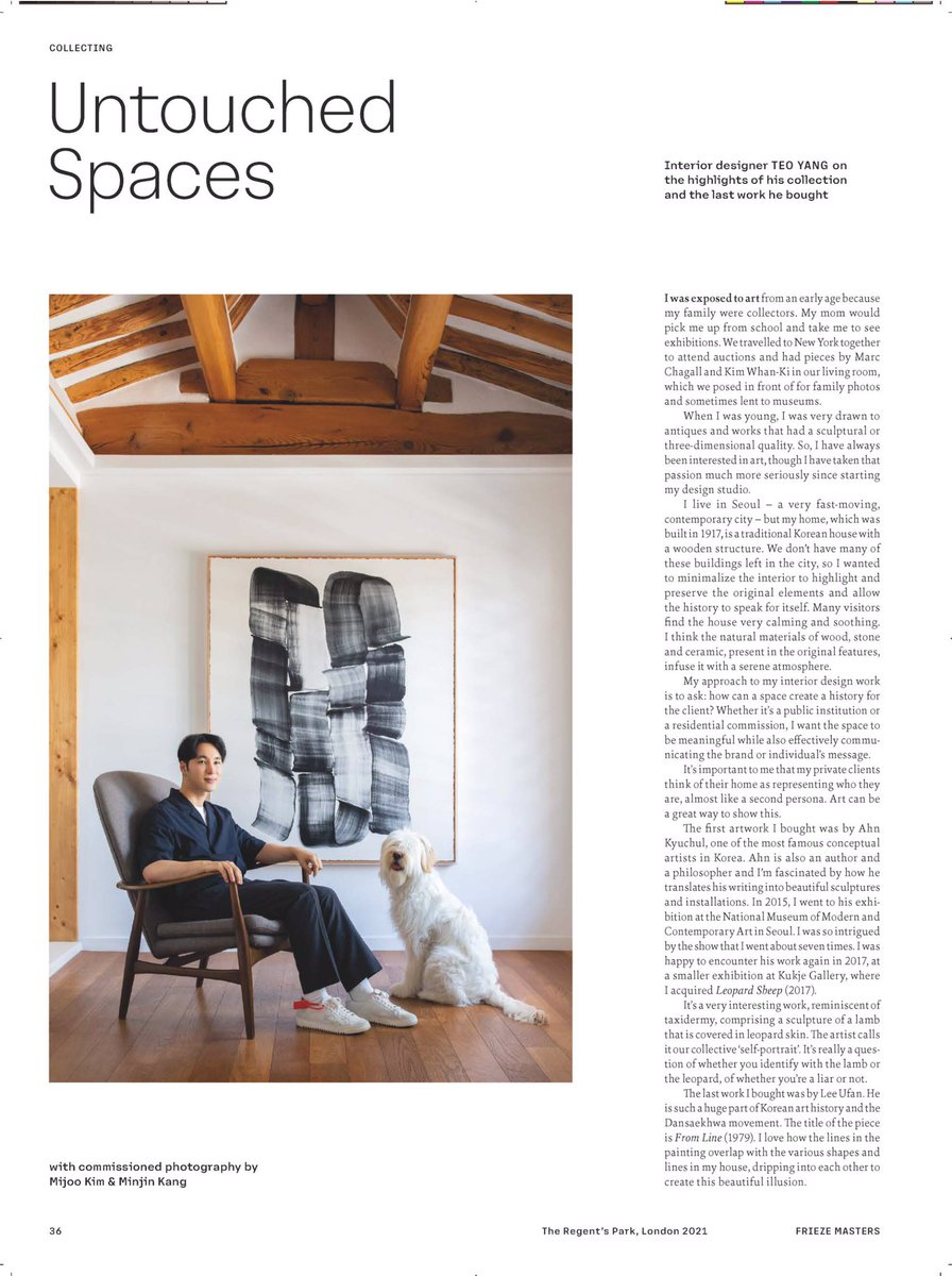 followaginger's tweet photo. #TeoYang designer of @ThaddaeusRopac gallery in #Seoul and the #AmorePacific gallery welcomes #FriezeMasters Magazine into his traditional #hanok ahead of #FriezeSeoul https://t.co/ztPZopdon3