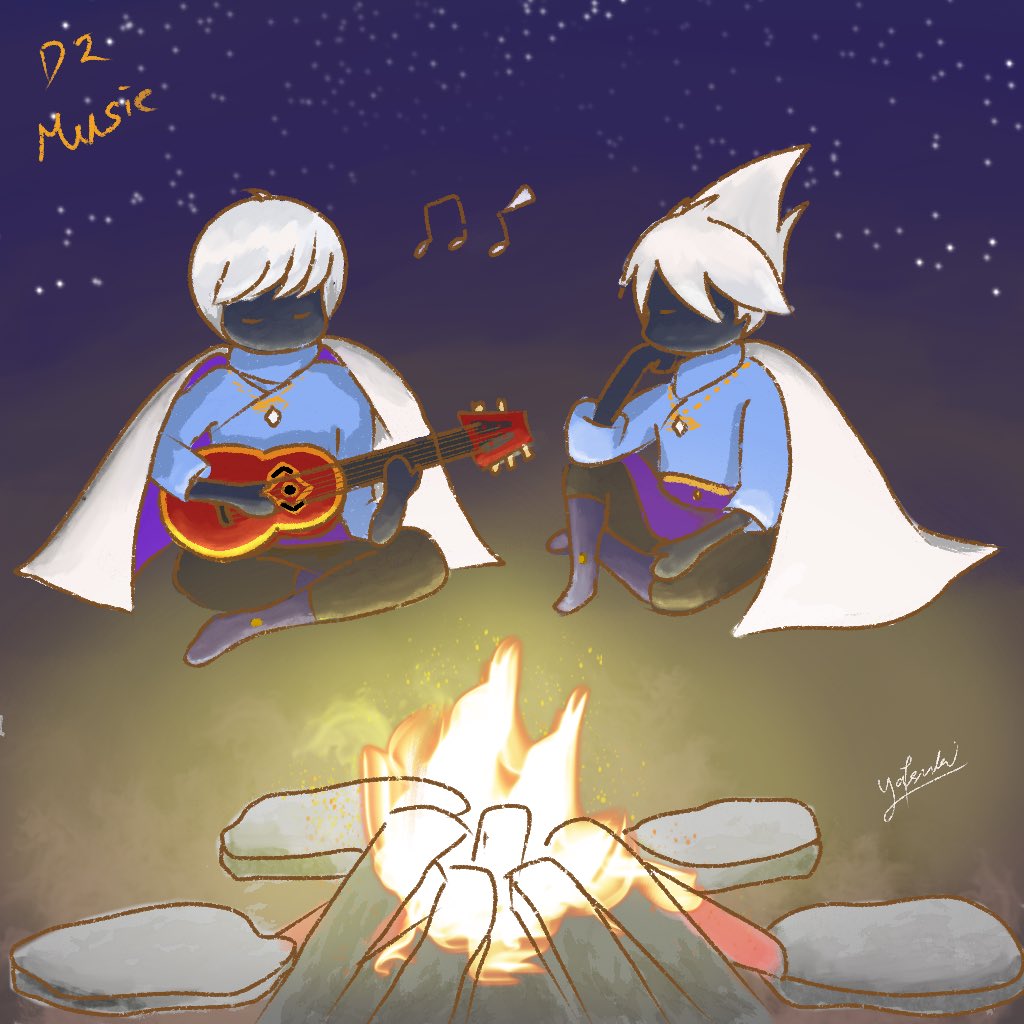Yatsuki_teng's tweet photo. [Skytober2021 D2- Music]
me and my friend chilling at bonfire

#skytober #skytober2021 #procreate #digitalart
#skychildrenofthelight https://t.co/gAnN13aFZQ