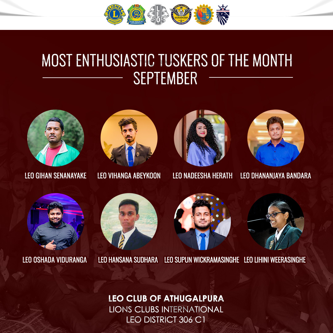 athugalpuraleos's tweet photo. Most Enthusiastic Tuskers of the Month - September
Congratulations...!!!! 🥳
#athugalpuraleos #Leo #theleosofc1 #LeosofSriLanka #lionsclubsinternational
#pridec1 #weserve #LeoTuskers #tuskers https://t.co/lcfjVypWxp