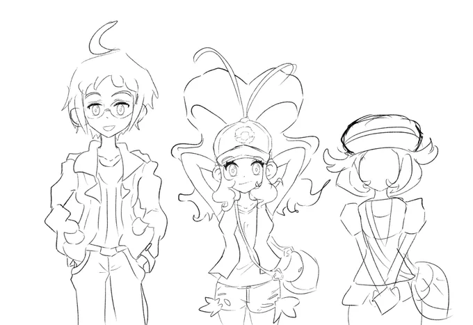 cheren is almost done, bianca is still just a mess of shapes 