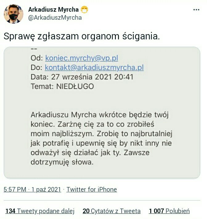 Kot_Behemot_NSA's tweet photo. Lokalna Wyborcza zastrasza "wielowektorowo"😎

Adresy:
koniec.myrchy
materna.end

Cytaty:
"Arkadiuszu Myrcha wkrótce będzie twój koniec." (...by nikt inny nie odważył się działać jak ty.)

"Jerzy Materna wkrótce cię zamorduję." (...by nie było twoich naśladowców.)

@Policja_KSP https://t.co/blpdDA1QpH