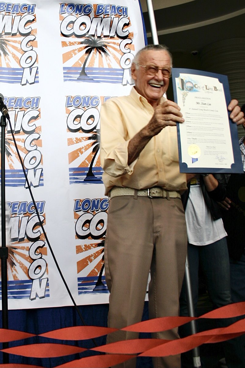 TheRealStanLee's tweet photo. We don’t need any excuses to celebrate Stan, but we’ll gladly take them! Today, it’s Stan Lee Day in not one but TWO places: Long Beach, CA and Los Angeles County. 
(That said, we're just going to encourage fans everywhere to celebrate The Man today!) 🎉 #StanLeeDay https://t.co/339c0rOTY4