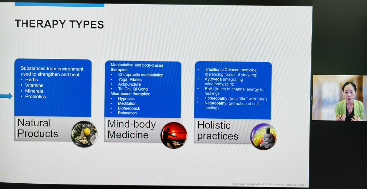 Neena S Abraham MD MACG FASGE AGAF (@neenasabrahammd) on Twitter photo 👉🏽 Fascinating session on Integrative Medicine by <a href="/IrisWangMD/">Xiao Jing (Iris) Wang, M.D.</a> at <a href="/MayoClinicGIHep/">Mayo Clinic Gastroenterology & Hepatology</a> Women’s Showcase
👉🏽 Which patients are more likely to seek CAM?
🌿 ⬆️ educated
🌿 ⬆️ holistic orientation
🌿 ⬆️ anxiety
🌿 ⬆️ chronic pain
👉🏽 80% perceive benefit 👉🏽 Fascinating session on Integrative Medicine by <a href="/IrisWangMD/">Xiao Jing (Iris) Wang, M.D.</a> at <a href="/MayoClinicGIHep/">Mayo Clinic Gastroenterology & Hepatology</a> Women’s Showcase
👉🏽 Which patients are more likely to seek CAM?
🌿 ⬆️ educated
🌿 ⬆️ holistic orientation
🌿 ⬆️ anxiety
🌿 ⬆️ chronic pain
👉🏽 80% perceive benefit