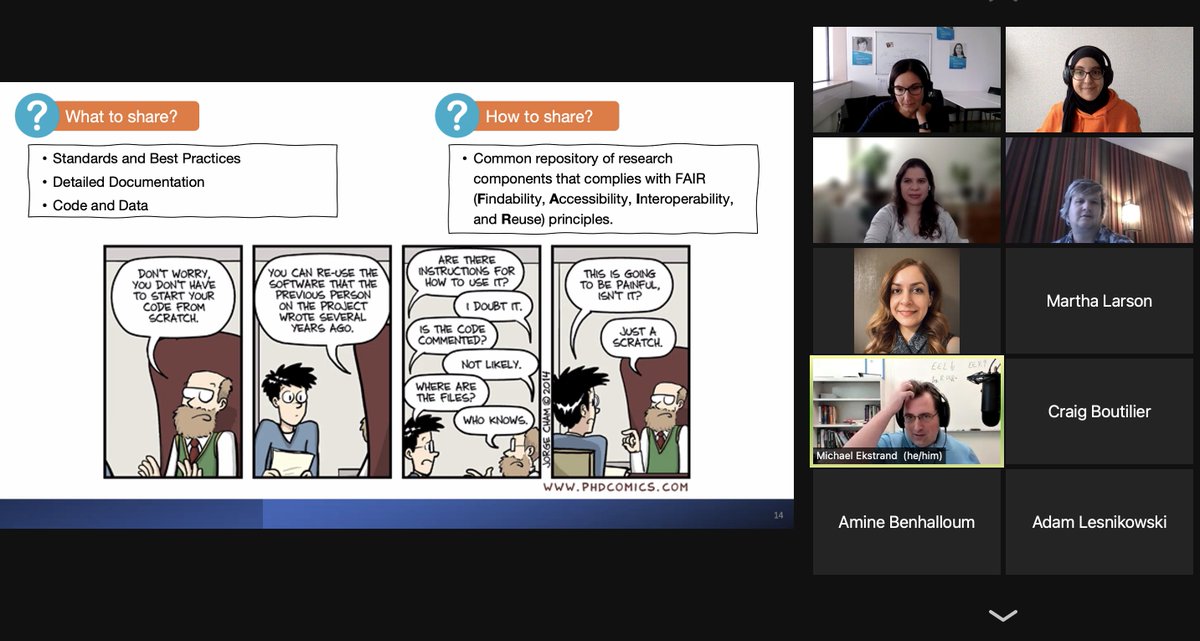 ManelSlokom's tweet photo. Andrea Barraza presented the ongoing work on #reproducibility at the #SimuRec Workshop @ACMRecSys. Still a lot to do and there are so many opening questions rather than solutions. But there are some promising solutions: 1- documentation, 2-standardization, 3- FAIR principle, etc https://t.co/5VJEw6DQZD