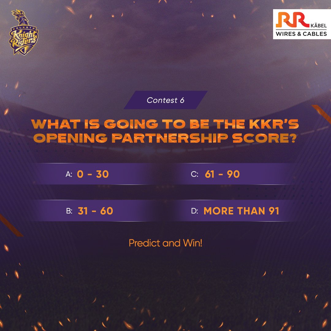 Rohanrm2013's tweet photo. @_RRKabel B: 31 - 60 🏏💯✔️

#KKRvsSRH #KKRHaiKabel 
#KKR #RRKabel #IPL2021 
#IPL #cricket #wires #cables 
#AkalmandBanoSahiChuno 
#ContestAlert #ParticipateAndWin 
@_RRKabel 

join 
@MayurRambade
@blessedkamal
@Swapnil24246334
@RohanParsekar2 
https://t.co/eQrE46F3pw