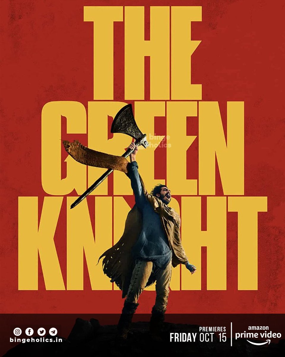 binge_holics's tweet photo. Guess who and what is coming to Indian OTT. 

Dev Patel starrer, the amazing #TheGreenKnight is all set to premiere on 
@PrimeVideoIN
 from October 15th. 
Get ready.... https://t.co/ZQSXalTbKY