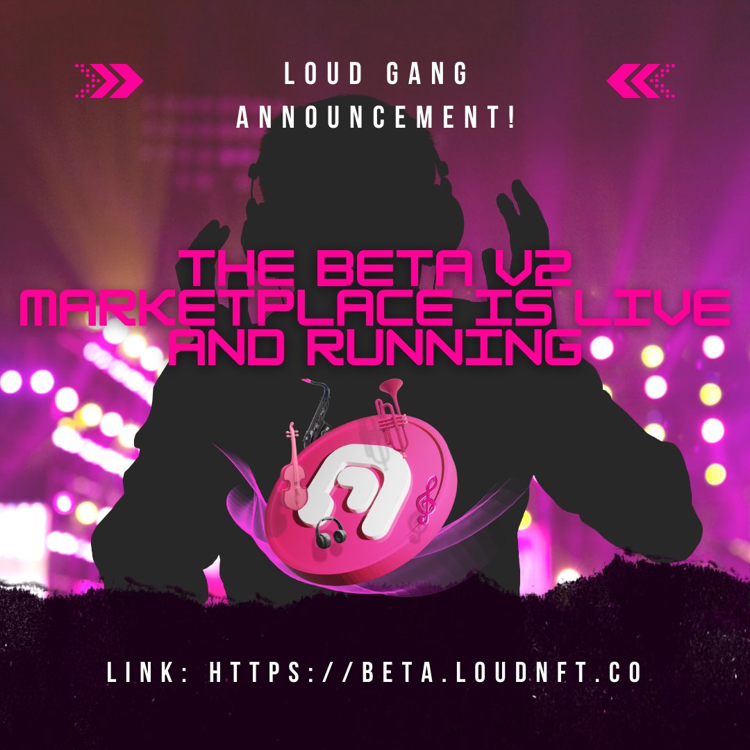 loudmarketnfts's tweet photo. 🦾LOUDGANG!🦾
🎺Announcement!🎺

🎼The beta v2 marketplace is live and running!🎼

Mainnet is next!

Link: https://t.co/p2edkvEORP https://t.co/sQDtlO8vzI