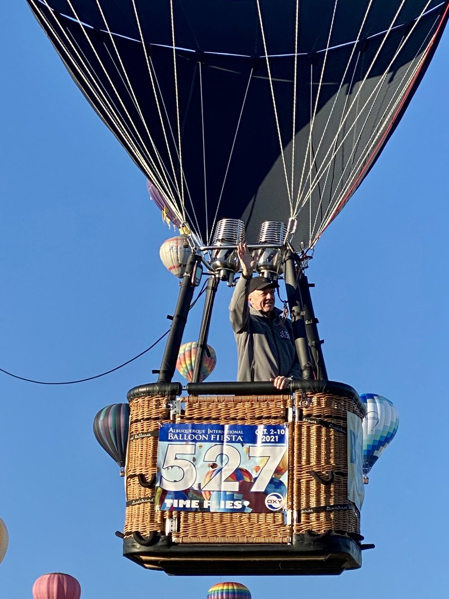 First flight for the brand-new ⁦<a href="/BigSkyABC/">Big Sky</a>⁩ balloon #Albuquerque #balloonfiesta ⁦<a href="/JohnPetrehn/">John Petrehn</a>⁩