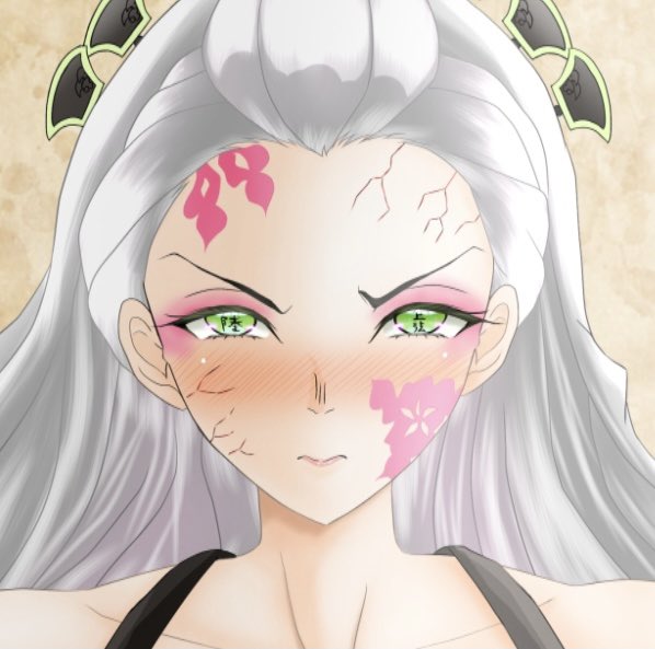 長瀬のサブ垢さんがTwitterに投稿した堕姫(鬼滅の刃)のイラスト。