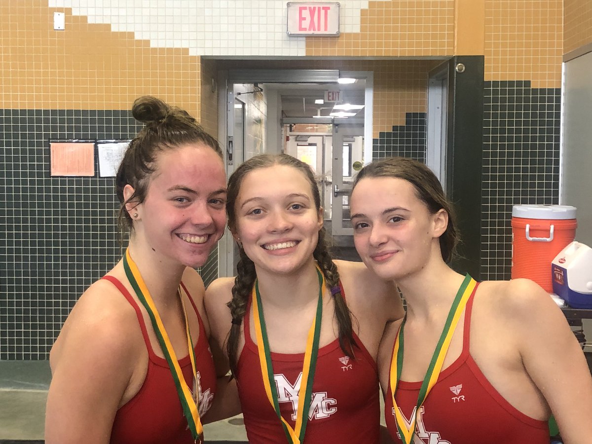 mcauley_swim's tweet photo. Congrats to Megan Moore, Maddie DuMais, &amp; Evelyn Ivers for winning the 300IM Relay!! GO MACS! #mmcswimming https://t.co/ctmY2QTx6x