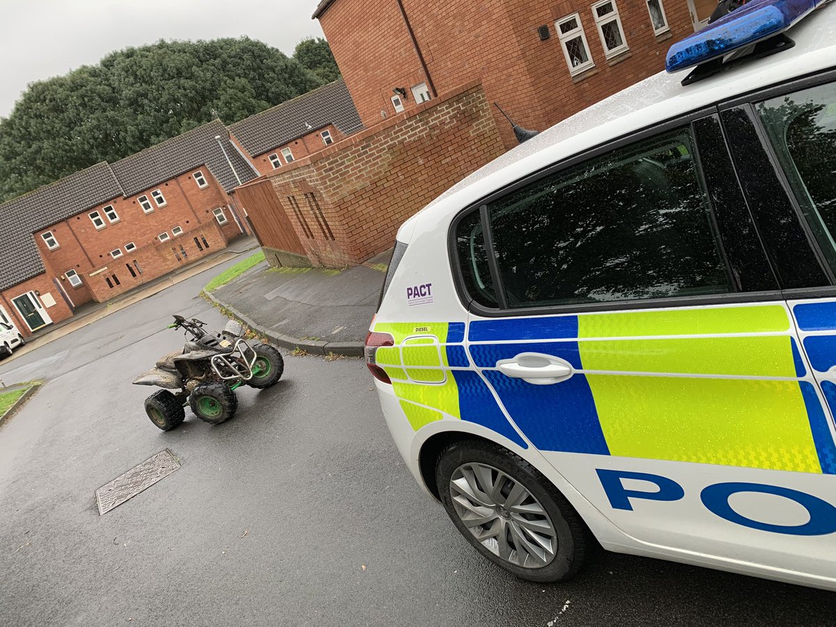 DarloPolice's tweet photo. This quad was seen by an off-duty officer tearing up and down North Road, Darlington this afternoon.

Just one hour later, B Relief had located and seized it - despite the rider’s best efforts to get away from us 🚨

#seized #s59 #OpEndurance https://t.co/C9uNuT8KFL