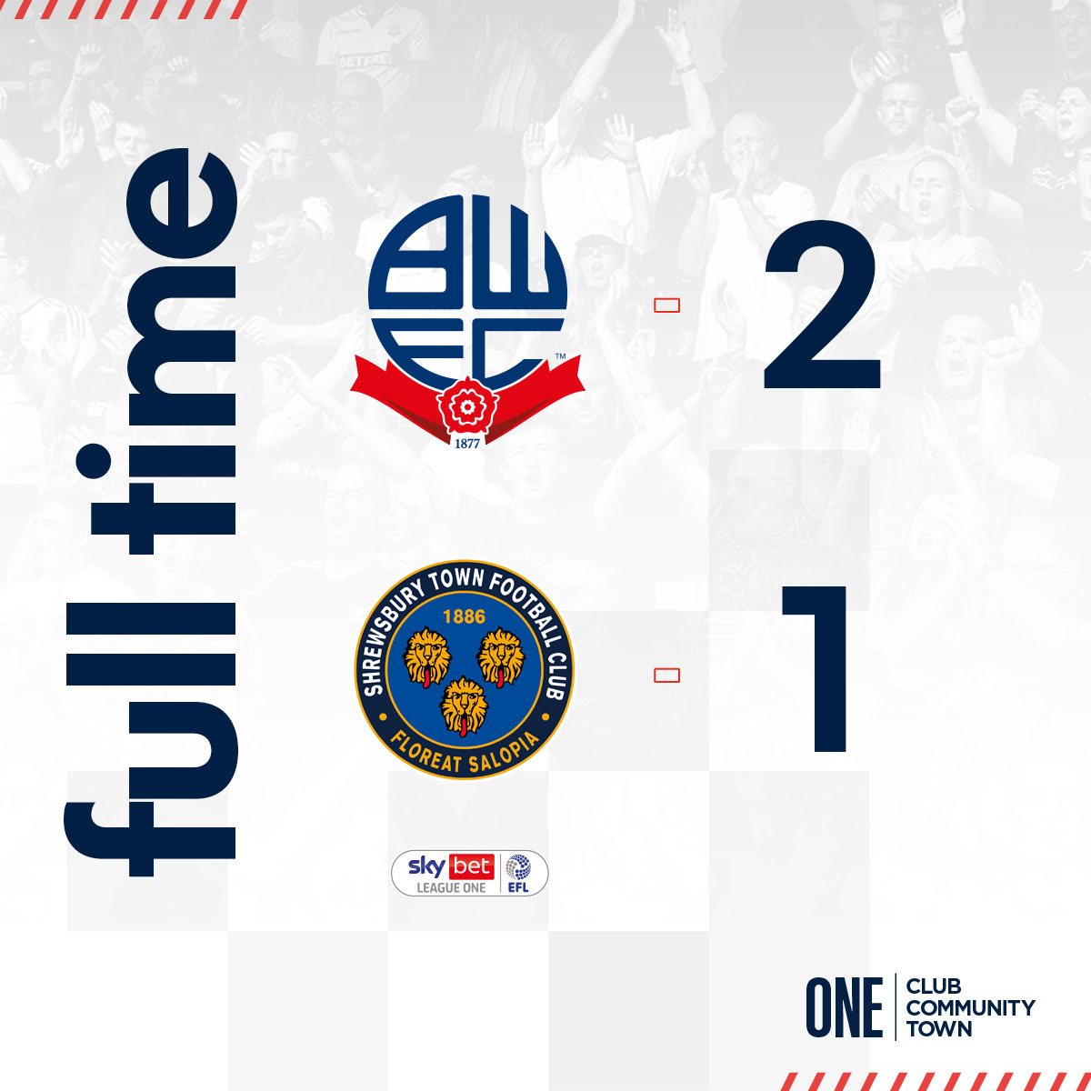 OfficialBWFC's tweet photo. 🏡 Victory at the @UoBStadium!

👊🏼 First-half goals from @ASarcevic and @dapo_afolayan see Wanderers get the job done and it's back-to-back wins for Ian Evatt's men.

⚪️ 2-1 💮 [FT'] #BWFC 🐘🏰 https://t.co/qUWOk365qJ