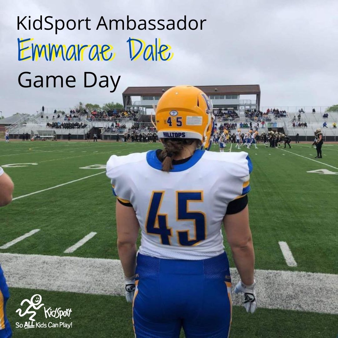 Have you got your tickets for game day?? KidSport Ambassador <a href="/emmaraedale45/">Emmarae Dale</a> and <a href="/SaskHilltops/">Saskatoon Hilltops</a> are taking on the Edmonton Huskies in Saskatoon tomorrow at 1:00 pm. #SoALLKidsCanPlay🏈