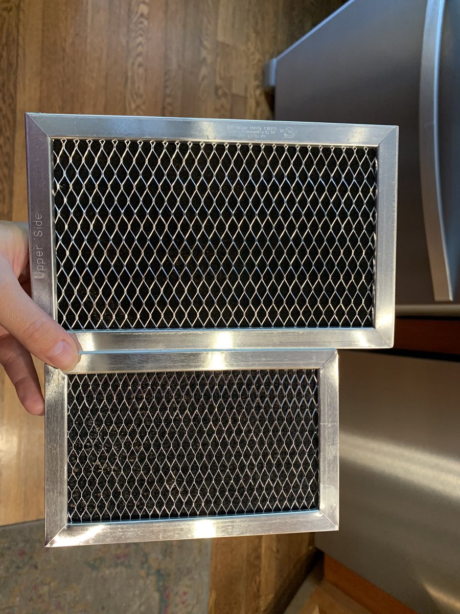 reneeprusacki's tweet photo. @generalelectric really need your help. I bought a new microwave Oct ‘20 &amp; have tried to order a new charcoal filter 3x. Each time the wrong size. 1x from GE, 1x from Amazon, 1x from Abt. The original is larger (4-3/4”x7-11/16”), the replacements are smaller. What’s the correct # https://t.co/8E36DQcvyY