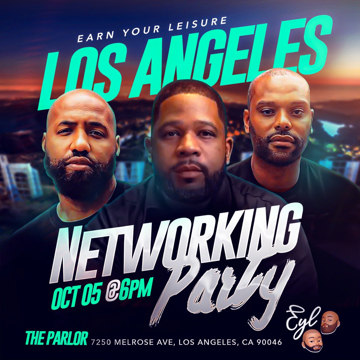 EarnYourLeisure's tweet photo. The EYL American tour continues, Los Angeles it’s your turn! Join us Tuesday 10/5 at 6 pm for a free networking party.

This is a free event but space is extremely limited. You must RSVP to attend. Click the link in our bio under the Events tab to RSVP. See you there! https://t.co/U4NlVTCHFp