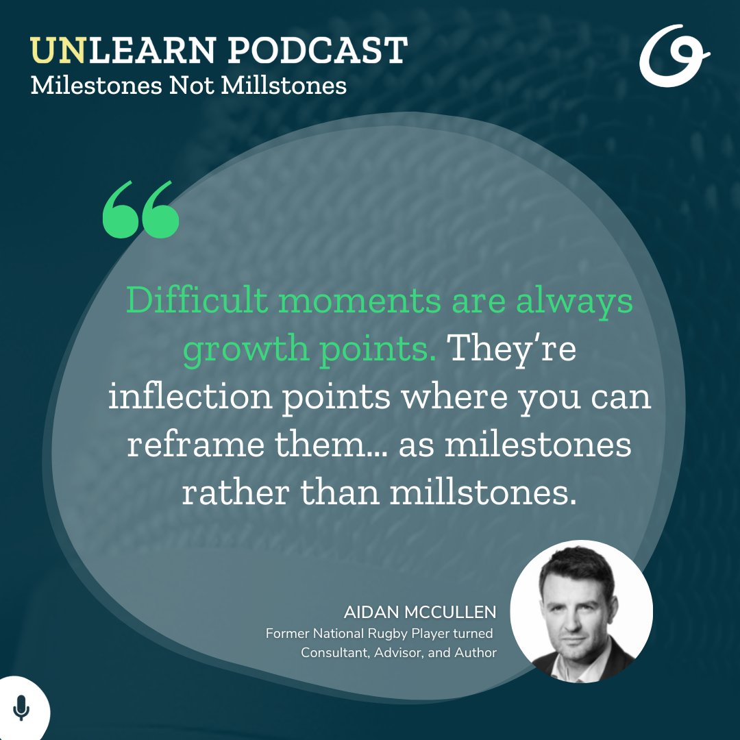 barryoreilly's tweet image. &quot;Difficult moments are always growth points. They’re inflection points where you can reframe them… as milestones rather than millstones.&quot;

Listen to &quot;Milestones Not Millstones&quot; with Aidan McCullen
link.barryoreilly.com/97l
#growthpoints #Unlearn #podcast