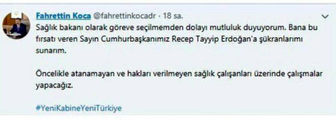 Sağlıkçıların  yanında olma sözüyle başlayan bir bakan'dan  , SAĞLIKÇI YILINDA 0 atama yapan bir bakan'a nasıl geldik  Syn <a href="/drfahrettinkoca/">Dr. Fahrettin Koca</a> sizce de #oldumu

#SözSenettir3AyBittiSnKoca