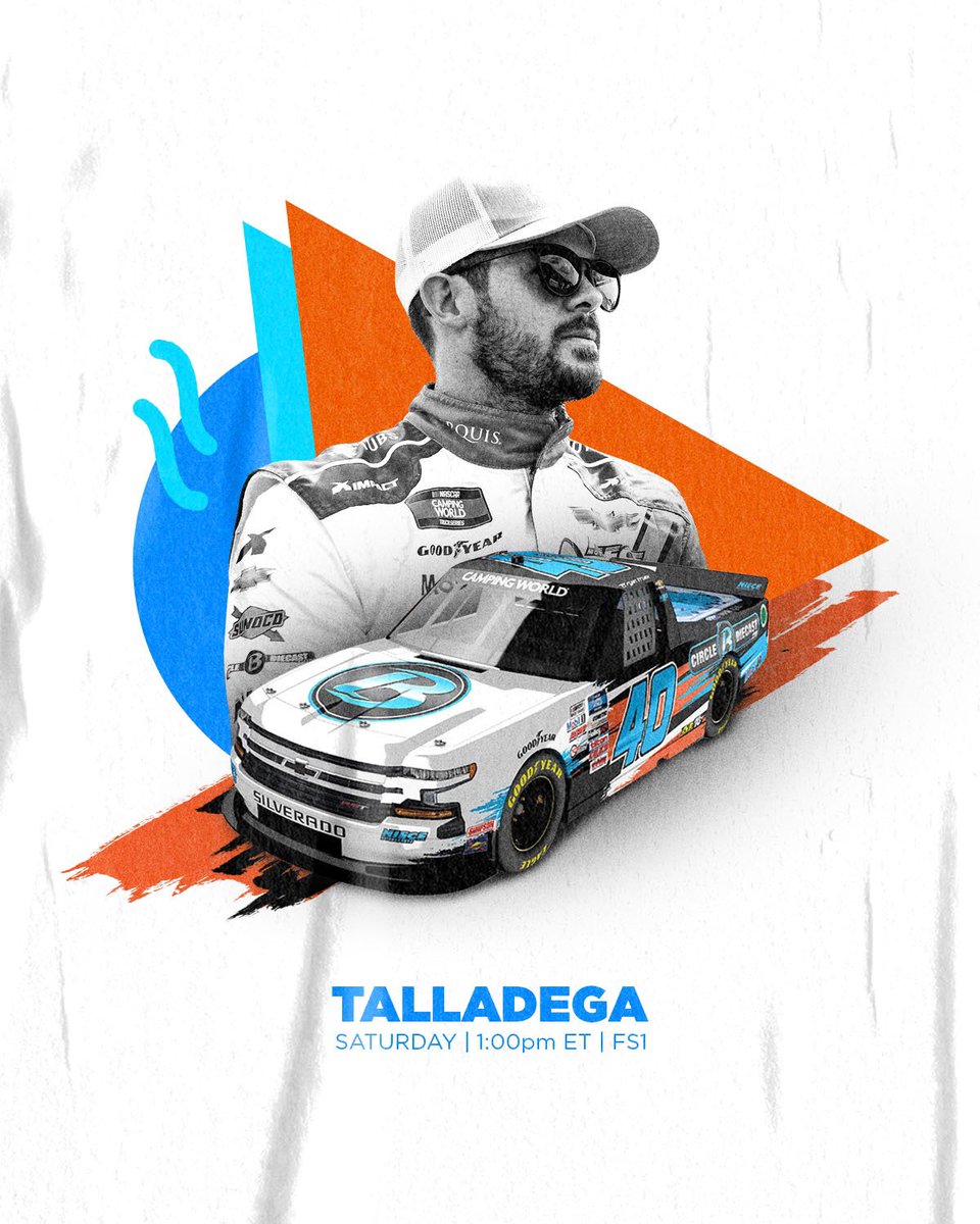 Ryan_Truex's tweet photo. NAStruckin at @TALLADEGA today ๐ค
Tune in to the @NASCAR_Trucks #ChevySilverado250 today at 1pm ET on FS1!
#CircleBDiecast #NASCAR #NASCARplayoffs #GoRyan #TeamChevy #FastestWayToRelax #PressTheAttack #NCWTS https://t.co/bdRKT9XnXJ