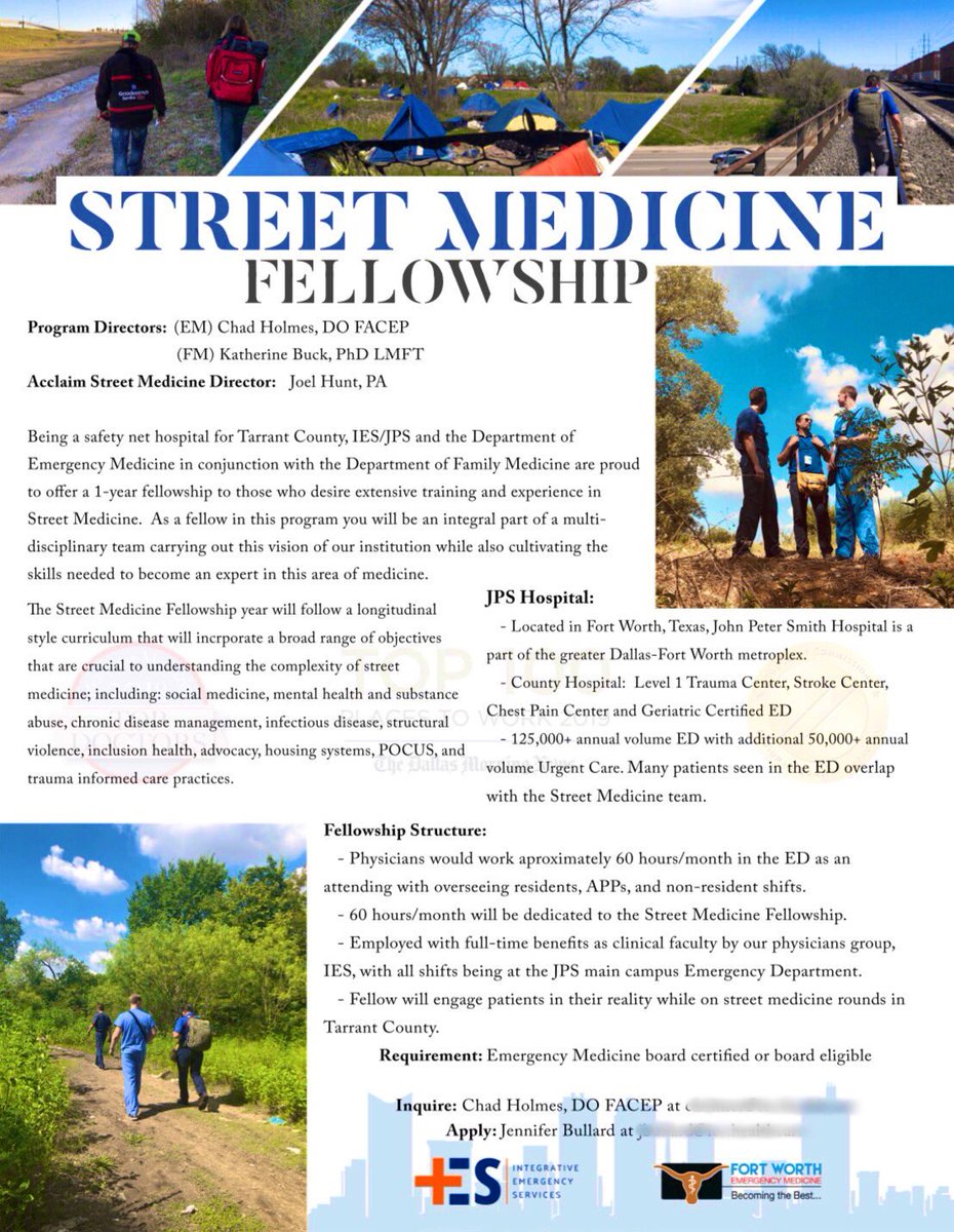 Chad Holmes, DO FACEP (@canuck4199) on Twitter photo Recruitment for our next #StreetMed fellow in #FortWorth has begun! Off to a great start this yr with our inaugural fellow @FortWorthEMDoc. EM grads interested in hearing more about this unique opp DM for dets. <a href="/IESHealthcare/">IES Healthcare</a> @FortWorthEM <a href="/JPS_Health/">JPS Health Network</a> <a href="/emresidents/">emresidents</a> <a href="/socialempact/">socialEMpact</a> Recruitment for our next #StreetMed fellow in #FortWorth has begun! Off to a great start this yr with our inaugural fellow @FortWorthEMDoc. EM grads interested in hearing more about this unique opp DM for dets. <a href="/IESHealthcare/">IES Healthcare</a> @FortWorthEM <a href="/JPS_Health/">JPS Health Network</a> <a href="/emresidents/">emresidents</a> <a href="/socialempact/">socialEMpact</a>