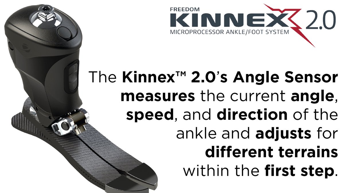 FreedomInnovate's tweet photo. One of the 3 sensors in the Kinnex™, the Angle Sensor measures the current angle of the ankle as well as speed and direction as this angle changes telling the ankle exactly what part of the gait cycle the patient is in and adjusts instantly!

More: https://t.co/unq1cJTVHq https://t.co/9aApaqTQEf