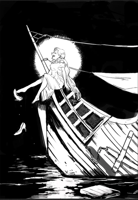 船 vessel 
お姫様にはなれなかった
#inktober #inktober2021 #kuretake_inktober #kuretake_inktober2021 