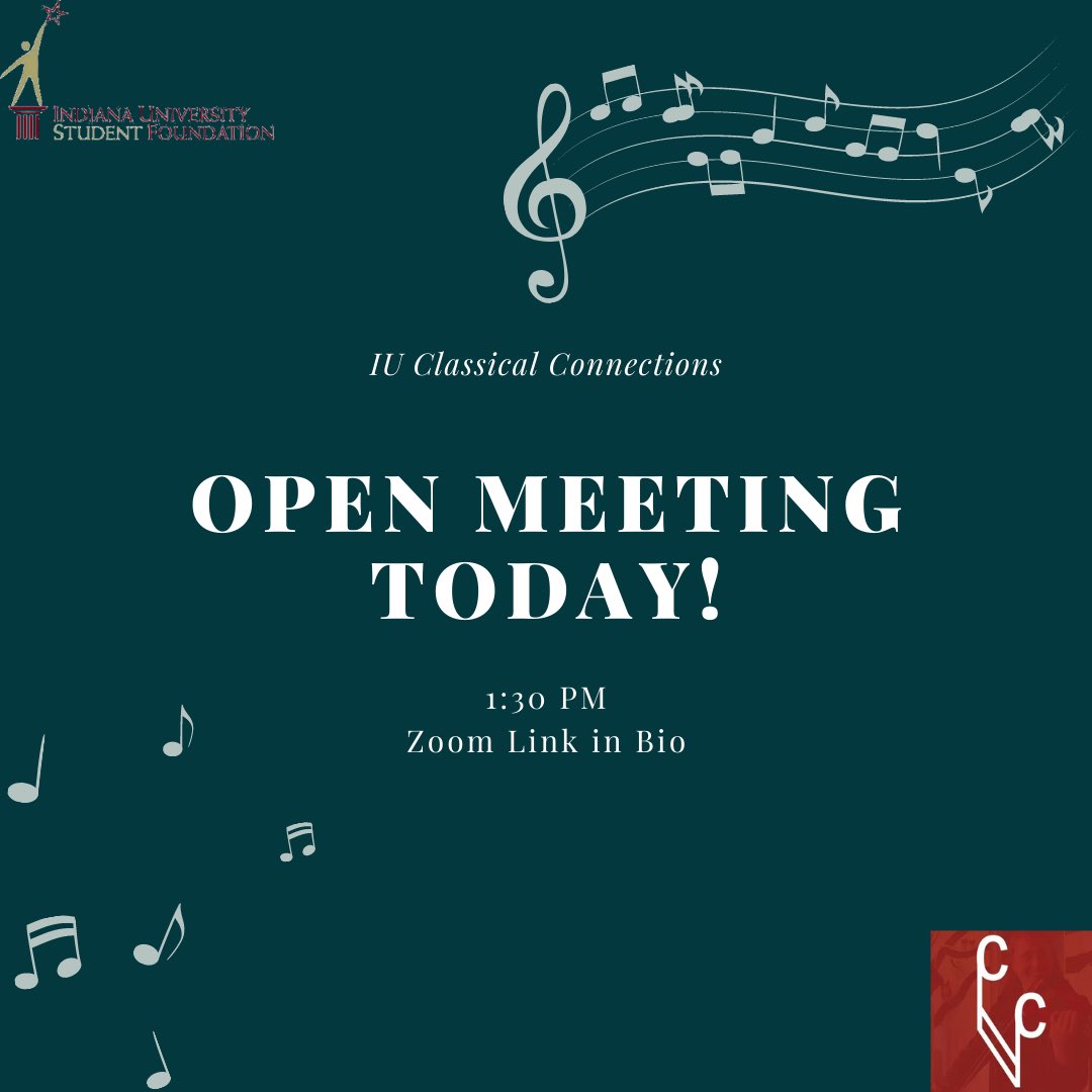 ClassicalIu's tweet photo. Want to learn more about what Classical Connections is up to? Have some great ideas? Check out our open meeting today at 1:30 PM EST via zoom! https://t.co/Mq4RgPU6p1 https://t.co/pcVM1dEUCi