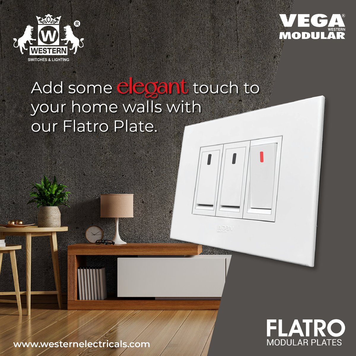 WesternEleInfo's tweet photo. Our #FlatroPlates are the ultimate blend of design and finish for your home to leave lasting impressions on your guests. It is simple, elegant, and bold.
#WesternElectricals #Switchboard #SwitchesandLightings #VegaModular https://t.co/3KIouAK49b