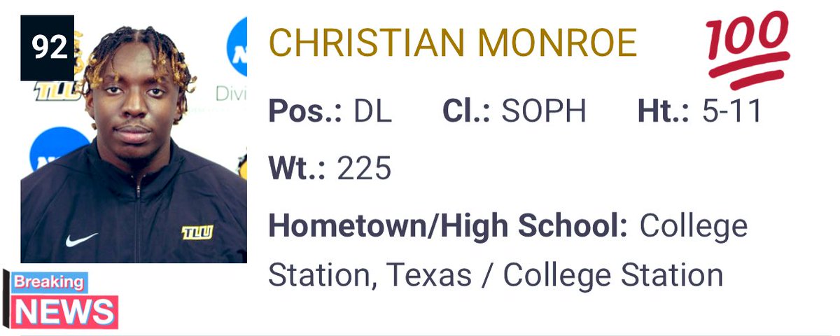 monroe1973's tweet photo. It’s GAME DAY! Let’s Go @TLU_Football @shonmar2002 Protect our House &amp; get this WIN tonight 🏈💪🏾#TLUHomecoming https://t.co/2FDoG5vnrM