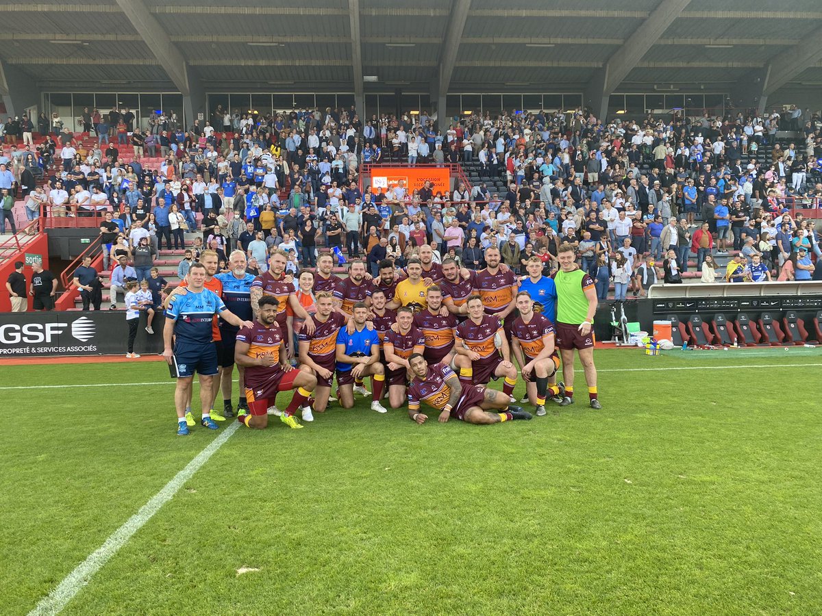 BatleyRLFC's tweet photo. FULL TIME | Our season comes to an end in the south of France. A fantastic start, but the hosts run out winners in the end. We could not be more proud of our boys and the campaign they have had. YES THE BOYS!! 

Toulouse 51 - 12 Bulldogs 

#COYD #UTD 🐶 https://t.co/D7xYicpRJr