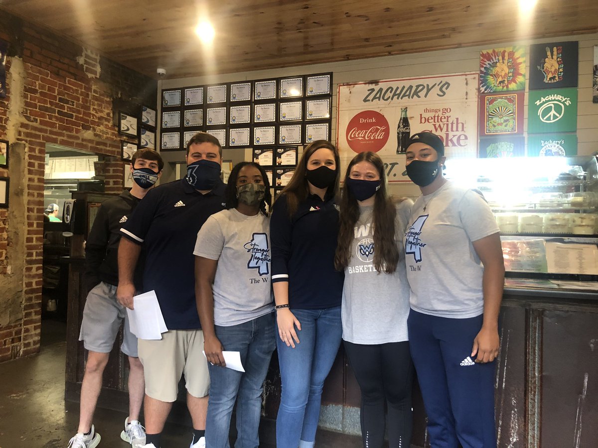 TheWAthletics's tweet photo. Come over to today’s breast cancer fundraiser at ZACHARY’S! The W women’s basketball players and staff are waiting to serve you for a good cause!!!  11 am- 4 pm...
@TheW_WBB @MUWedu https://t.co/qxJSN9CMFd