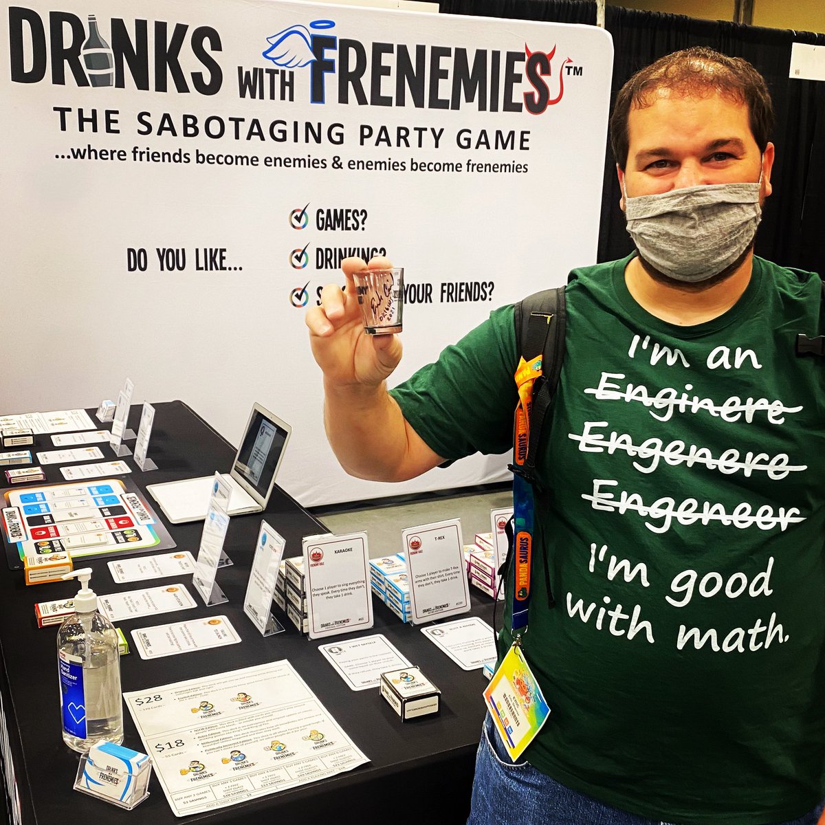 DRINKwFRENEMIES's tweet photo. Had a first at Origins⦠first time signing a shot glass. Honored to go up on his wall of fame!
#ππ»π
β’
β’
β’
#DRINKSwithFRENEMIES #DwF #BEgame #FrenemyMafia #Origins #Origins2021 #OriginsGameFair #OriginsGameFair2021 #Games #PartyGames #DrinkingGames #CardGames #IndieGames https://t.co/WHrpnpKE9c