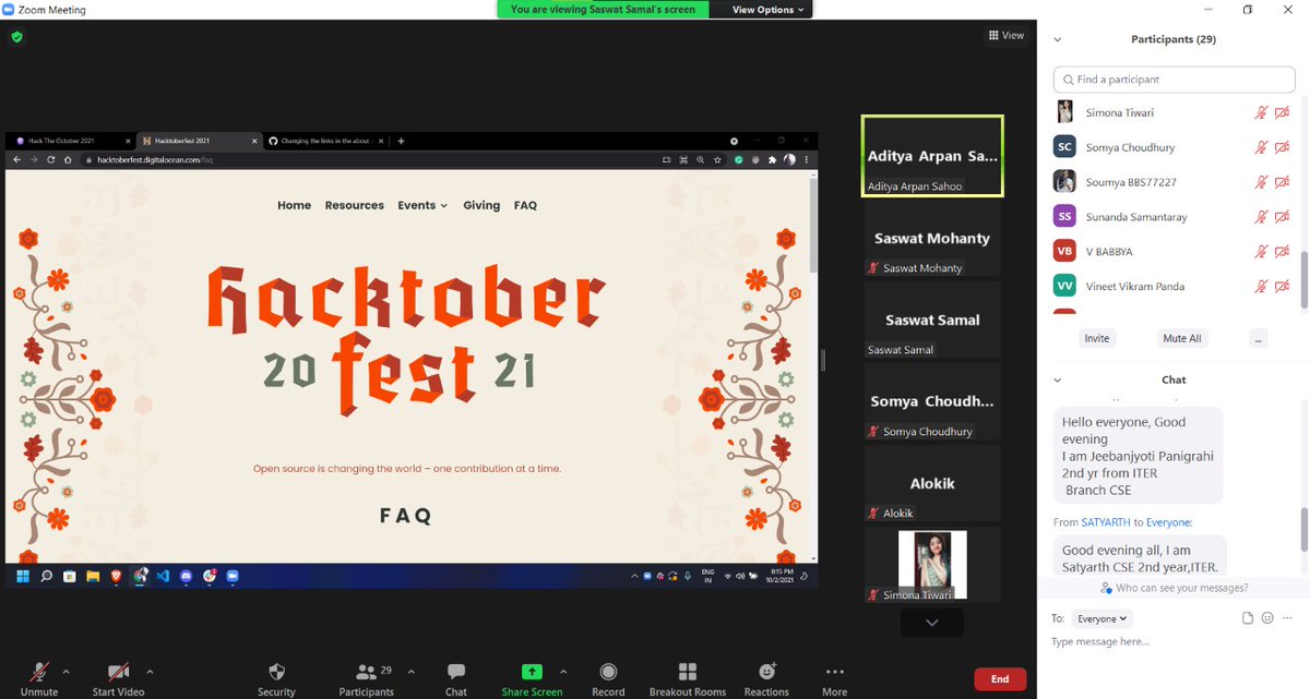 hackclubiter's tweet photo. We had a great discussion with our community members regarding #Hacktoberfest and #OpenSource !🙌
#HackClubITER #HackTheOctober https://t.co/KGbN0tgmd0