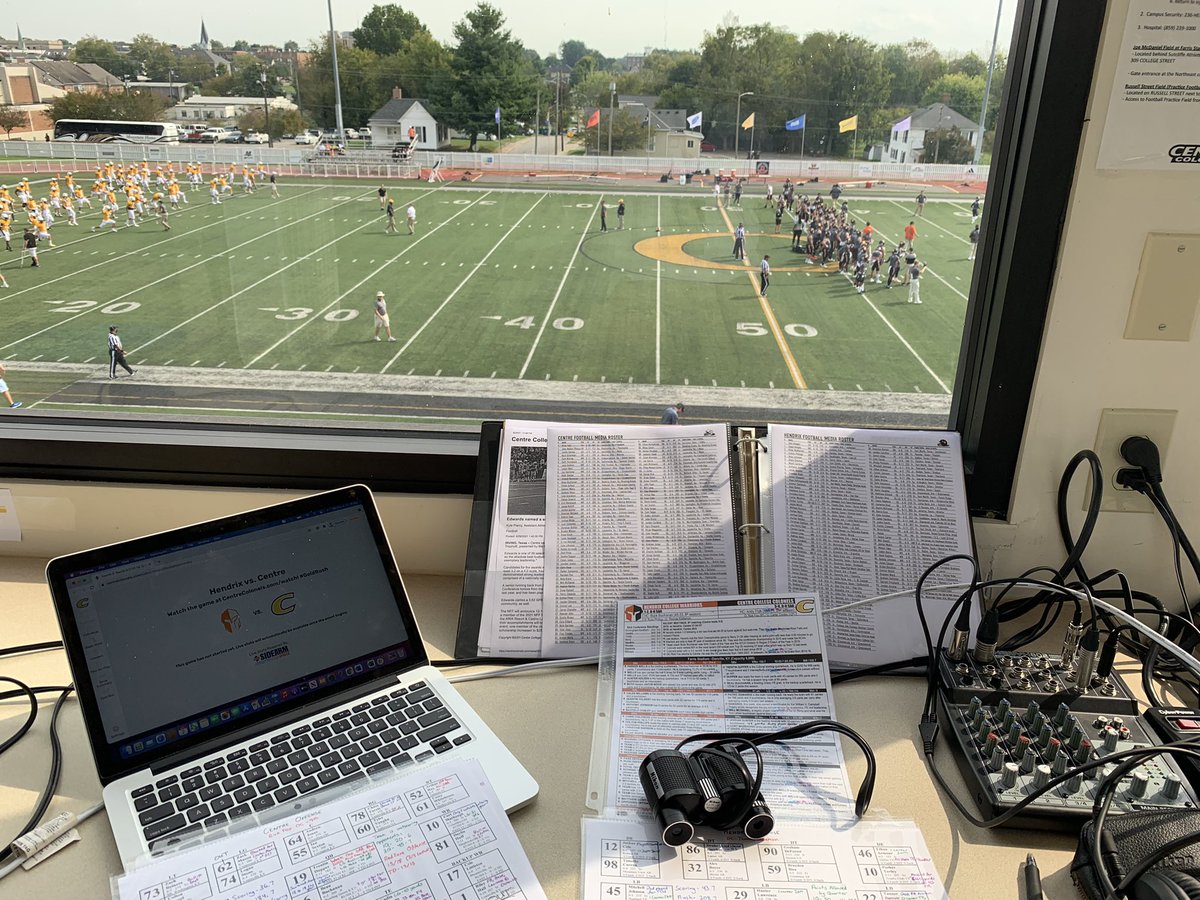GormleyPxP's tweet image. A look at my view #inthebooth for this afternoon’s conference opener between the Centre Colonels and Hendrix Warriors. Join myself and Shane Terrell on the call via the Centre Sports Network at 1:00pm. 

📺: centrecolonels.com/watch/?Live=14…