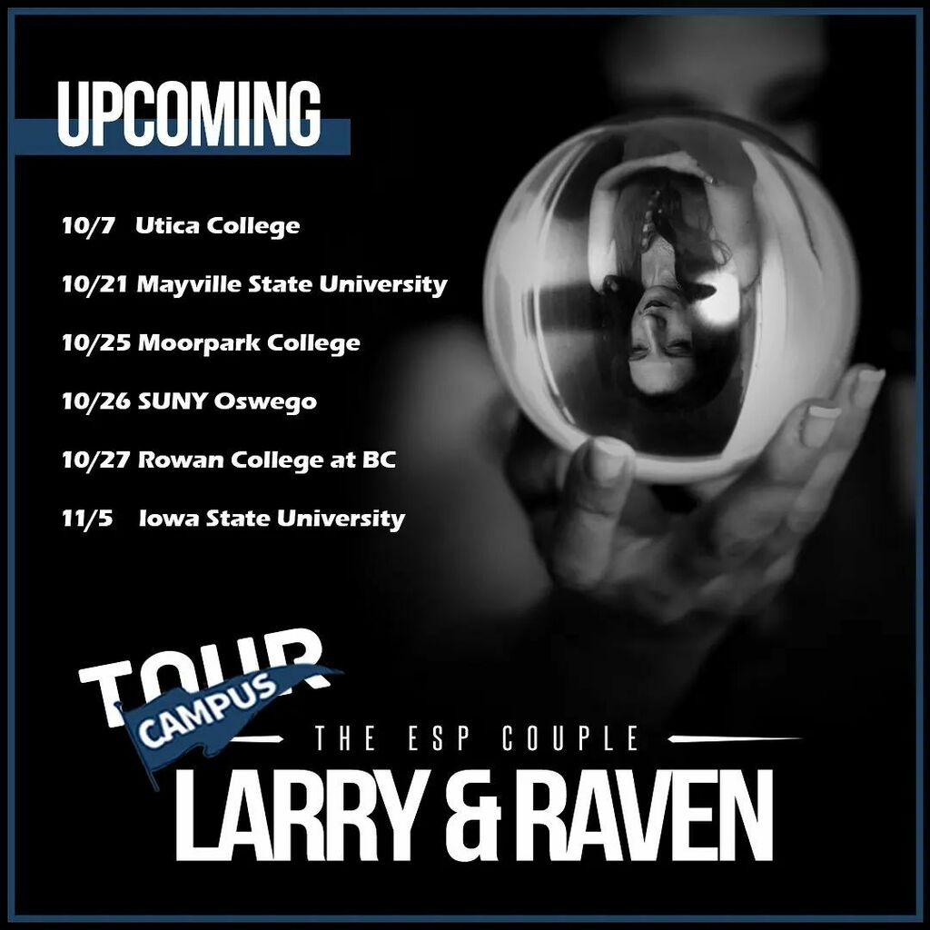 LarryandRaven's tweet photo. October is a great time to tap into your mystical side. The fall campus tour continues. So grateful to be returning old and new campuses this month.
 https://t.co/lPdpjPqJwv https://t.co/Ws1LnhaZYo