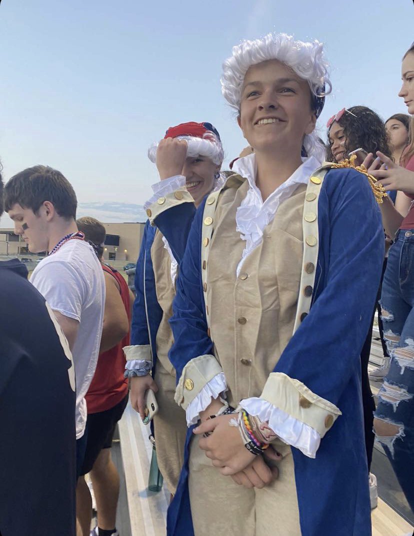 Now thats some school spirit for our USA night. Thank you to everyone who came out to our game at NorthWest, even after the loss we're still COLT STRONG!💪🖤🤍🐴🇺🇸🇺🇸