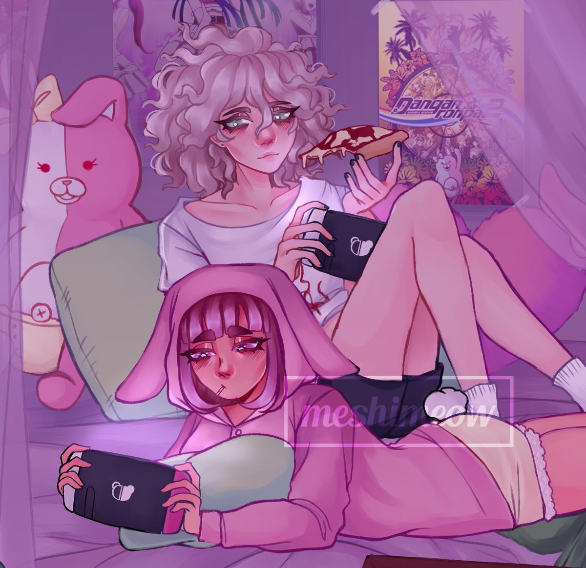 porcellune's tweet photo. 💤 @DanganSleepover 
it was an honor to do the cover for this cute zine! https://t.co/hvhnaAmS6R