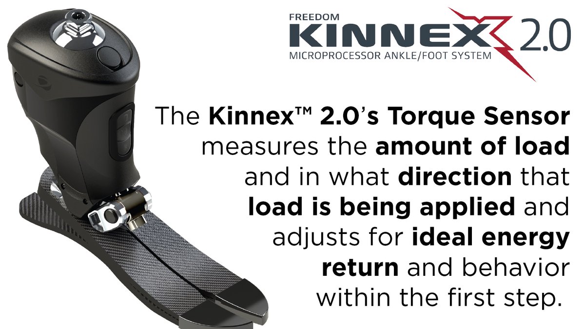 Freedom Kinnex™, the Torque Sensor measures the amount of load and direction that load is being applied telling the ankle the direction the patient is walking &amp; when the Dynamic Lock should in engage for increased energy return and ideal behavior.

More: FreedomKinnex.com