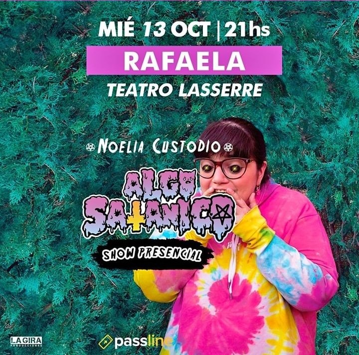 DiarioRafaela's tweet photo. NUEVA PRESENTACION DE NOELIA CUSTODIO EN RAFAELA. 

☝El próximo 13 de octubre a las 21hs en el Teatro Lasserre de #Rafaela Noelia Custodio presenta su show de stand upp "Algo diabólico". 

➡️ https://t.co/KaTwZJrPVF https://t.co/l9FOULhOz0