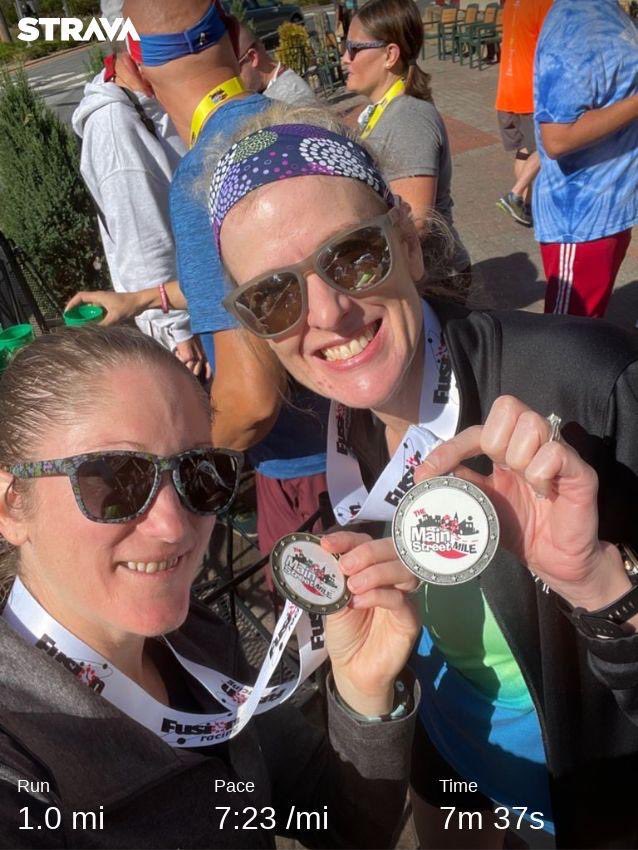 Jane_Kovicak's tweet photo. Main Street Mile 2021: Official time 7:29. Excited to have earned a 2nd place age group finish. @jwhip21 @Kells377 #fusionrunningclub #saturdayrunday #run302 https://t.co/z7eg0sycgP