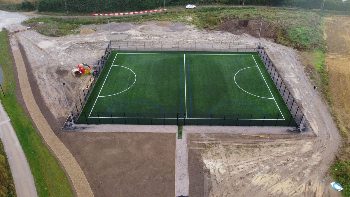 Some more drone images from our recent install at Sittingbourne Golf Club. <a href="/SyntheticTurfM/">Synthetic Turf Management Ltd</a> delivering on time again. Thanks again to <a href="/SorchaSportsLtd/">Sorcha Sports Ltd</a> for the install and the images. #3G #MUGA #Teamwork