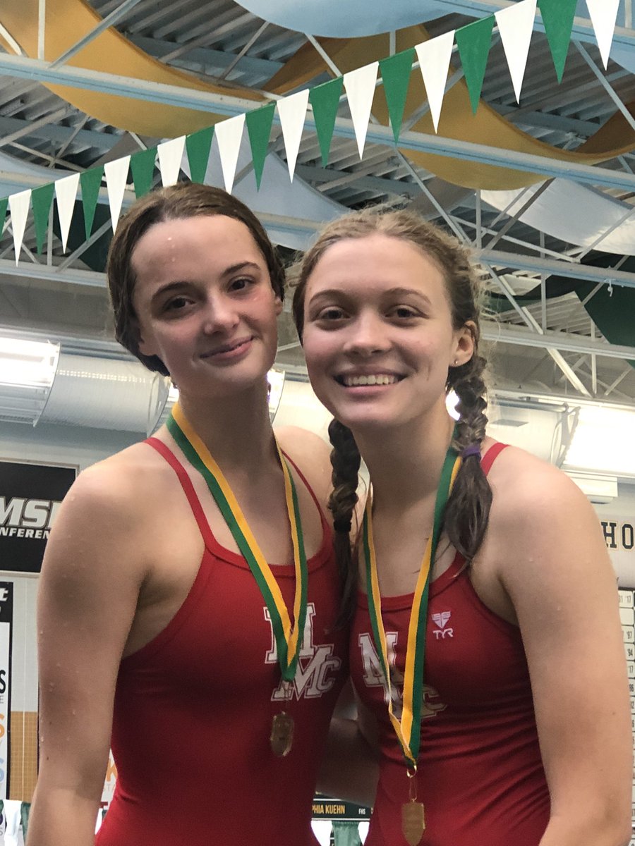 mcauley_swim's tweet photo. Congrats to Maddie DuMais and Megan Moore on taking 1st place in the 100 breaststroke relay! GO MACS! #mmcswimming https://t.co/DsNAzNclbQ