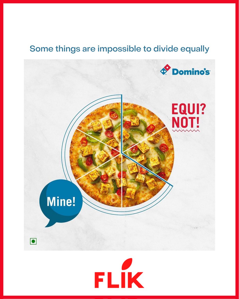 socialflik's tweet photo. Something's are impossible to divide equally 😅

Do you also feel so ?

#socialflik
#socialfliker
#socialflikmedia
#advertising #marketing 
#dominos #dominospizza🍕
#pizza #delhi #advertisingcampaign 
#advertisingandmarketing 
#branding #creativemarketing 
#socialmediamarketing https://t.co/euA1raUJEL