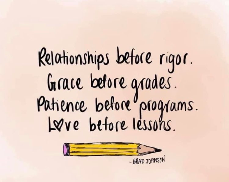 Students, teachers, staff, and admin are beyond stressed and exhausted. Patience, Love and Grace are so important right now.