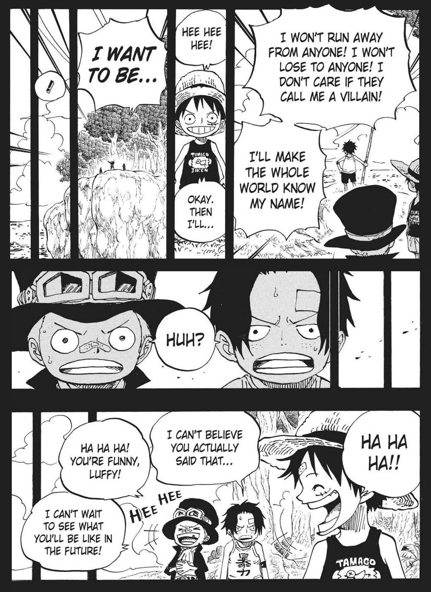 To this day, I'm STILL wondering what Luffy told Ace and Sabo.

His dream COULDN'T have just been "I want to be King" because it was the exact same as Roger, and Roger NEVER set out to be King of the Pirates.

The only person who really knows is Yamato, because Ace told her. 